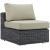 Summon 10-Pc Outdoor Patio Sunbrella/Synthetic Rattan Weave Sectional Set, Composition 1