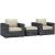Summon 3-Pc Outdoor Patio Sunbrella/Synthetic Rattan Weave Sectional Set, Composition 2