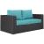 Convene Synthetic Rattan Weave Outdoor Patio Loveseat