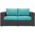 Convene Synthetic Rattan Weave Outdoor Patio Loveseat