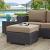 Convene Outdoor Patio Square Fabric/Synthetic Rattan Weave Ottoman