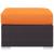 Convene Outdoor Patio Square Fabric/Synthetic Rattan Weave Ottoman
