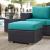 Convene Outdoor Patio Square Fabric/Synthetic Rattan Weave Ottoman