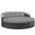 Summon Canopy Sunbrella/Synthetic Rattan Weave Outdoor Patio Daybed
