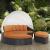 Convene Synthetic Rattan Weave Outdoor Patio Daybed w/Canopy