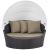 Convene Synthetic Rattan Weave Outdoor Patio Canopy Daybed