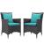 Convene 2-Pc Synthetic Rattan Weave Outdoor Patio Dining Set