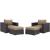 Convene 4-Pc Synthetic Rattan Weave Outdoor Patio Sectional Set