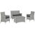 Bridge 4-Pc Synthetic Rattan Weave Outdoor Patio Conversation Set