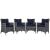 Summon 4-Pc Outdoor Patio Sunbrella/Synthetic Rattan Weave Dining Set