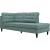 Empress Upholstered Fabric Right Facing Bumper Chaise