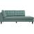 Empress Upholstered Fabric Right Facing Bumper Chaise