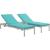 Shore 3-Pc Outdoor Patio Aluminum Chaise with Fabric Cushions