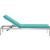Shore Outdoor Patio Aluminum/Fabric Chaise with Cushions