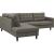 Empress 2-Pc Upholstered Fabric Left Arm Facing Bumper Sectional