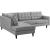 Empress 2-Pc Upholstered Fabric Left Arm Facing Bumper Sectional