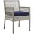 Aura Outdoor Patio Synthetic Wicker Rattan/Fabric Armchair