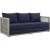 Aura Outdoor Patio Wicker Rattan/Fabric Sofa