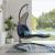 Landscape Outdoor Patio Synthetic Rattan/Fabric Swing Chair w/Hanging Chaise Lounge