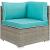 Repose Outdoor Patio Synthetic PE Rattan/Fabric Corner Chair