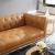 Idyll Tufted Button Upholstered Leather Chesterfield Living Room Set
