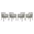Aura Outdoor Patio Wicker Rattan Dining Armchair, Set of 4
