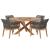 Wellspring 5-Pc Outdoor Patio Teak Wood Dining Set
