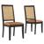 Arlo Vegan Leather Upholstered Faux Rattan and Wood Dining Side Chairs