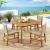 Vienna 5-Piece Outdoor Patio Teak and Rope Dining Set with Armless Chairs