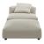 Solace Modular Upholstered Fabric Armless Chair and Ottoman Set