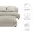 Solace Modular Upholstered Fabric Armless Loveseat and Ottoman Set