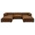 Auren 5-Piece Upholstered Vegan Leather Modular U-Shaped Sofa