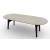 Abrey W98.4-inch Ceramic/Wood Customizable Oval Dining Table
