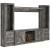Wynnlow 4-Piece Gray Fireplace Entertainment Wall - Infrared Heat