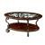 May Glass/Wood Oval Storage Coffee Table Set