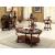 May Glass/Wood Oval Storage Coffee Table Set