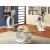 Lodia Glass/Lacquer Oval Coffee Table Set