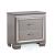 Bellanova Mirror/Leatherette/Wood Nightstand w/LED Light & 2 Drawers