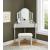 Kasey Wood Storage Corner Vanity Dresser w/2 Drawers, Mirror & Stool