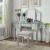 Cyndi Wood/Mirror Storage Vanity Dresser w/3 Drawers, Mirror & Stool