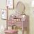 Harriet Wood Storage Vanity Dresser w/7 Drawers, Mirror & Stool