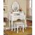 Harriet Wood Storage Vanity Dresser w/7 Drawers, Mirror & Stool