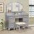 Athy Wood Storage Vanity Dresser w/9 Drawers, Mirror & Stool