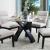 Jasmin Glass/Wood Round Dining Table