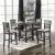 Milly 5-Piece Fabric/Wood Round Counter Height Dining Set