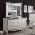 Manar Leatherette/Mirror/Wood Panel Tufted Bedroom Set w/LED Light