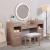 Yasmine Wood Storage Vanity Dresser w/9 Drawers, LED Mirror & Stool