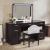 Vickie Wood/Glass Storage Vanity Dresser w/6 Drawers, LED Mirror & Stool