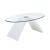 Nahara Glass/Wood Oval Coffee Table