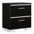 Carlie Metal/Wood Nightstand w/2 Drawers & USB Charger